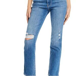 FRAME Le Sylvie Slender Straight-Leg Jeans in Sonoma Rips